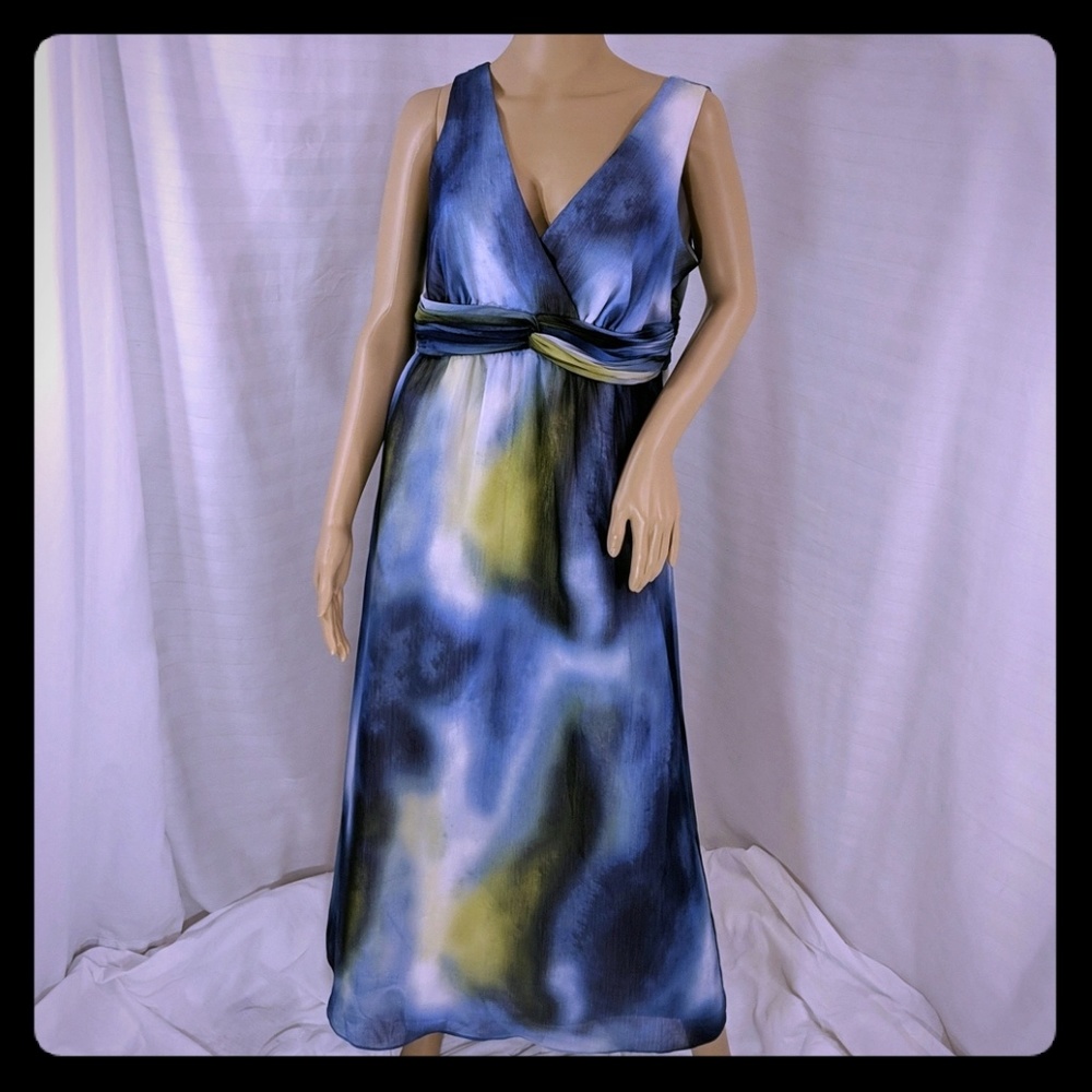 Chico's watercolor tank top maxi gown dress 1.5 L